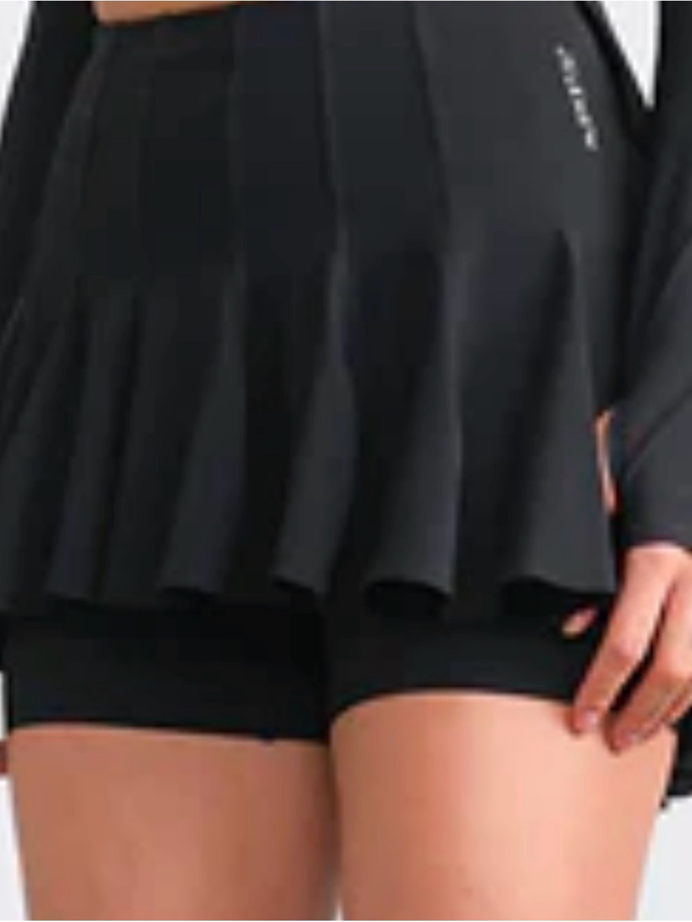 Jelenew NWT cycling high waist skort black woman size small Lycra stretch